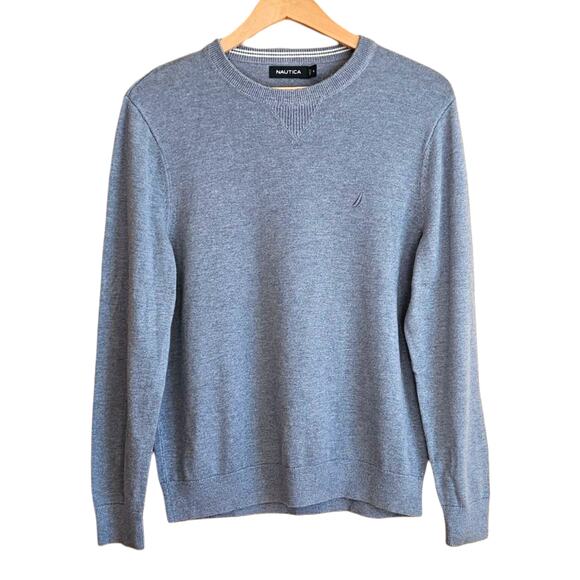 Nautica Men's Sweater Pullover Long Sleeve Light Blue Medium - Picture 1 of 6